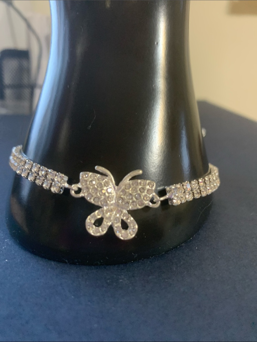 Silver Butterfly Crystal Bracelet